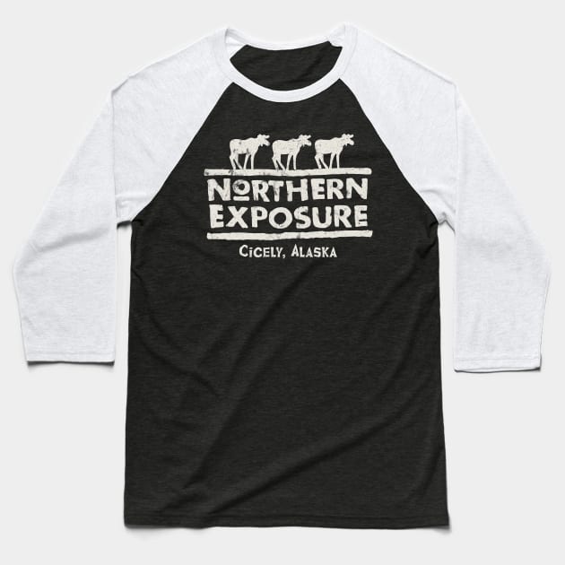 Northern Exposure Logo Worn out Baseball T-Shirt by Alema Art